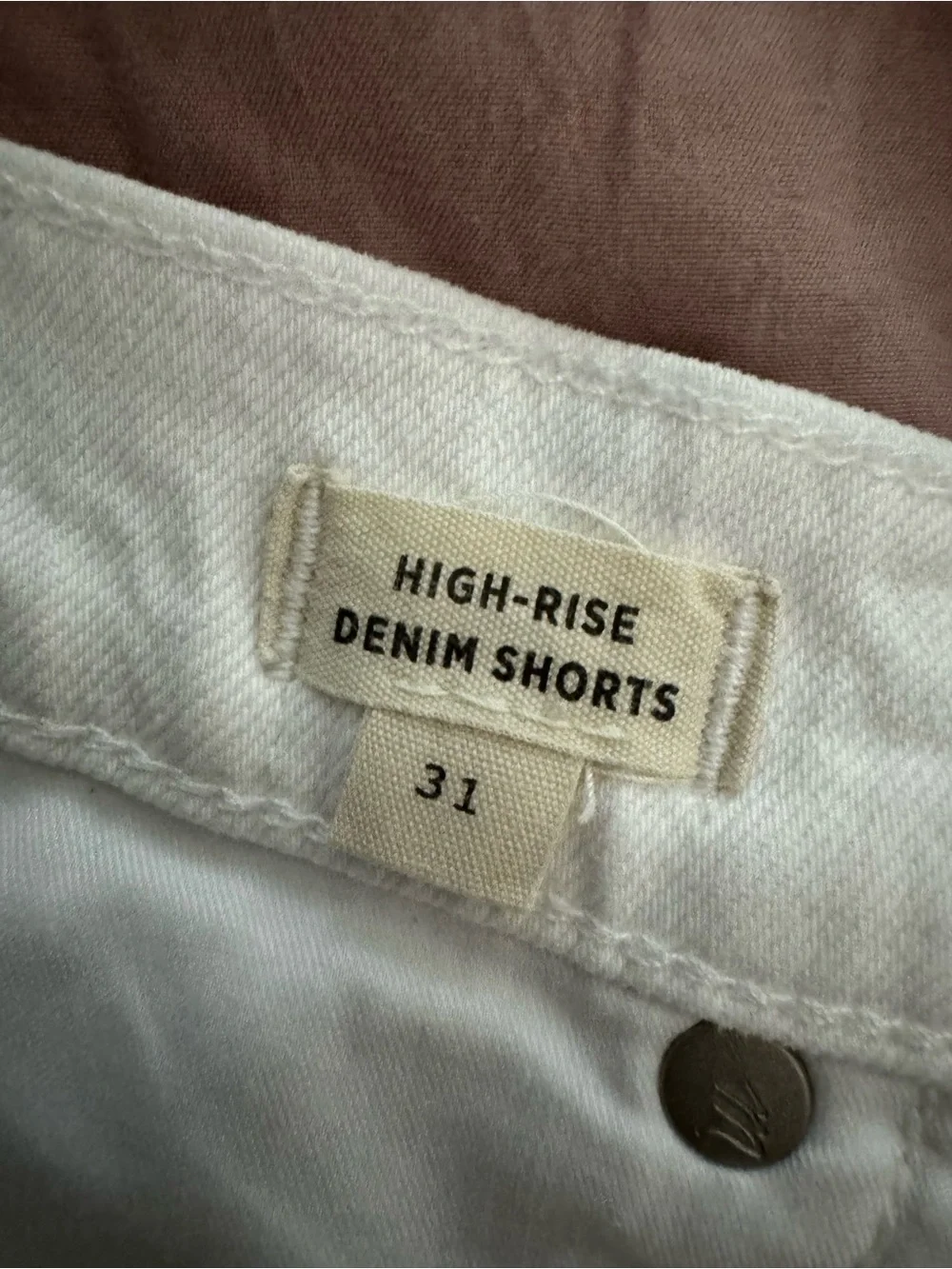 Madewell White Raw-Hem Denim Shorts